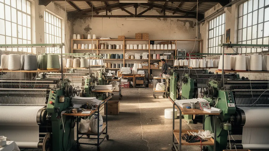 Atelier de tricotage français avec machines et lumière naturelle